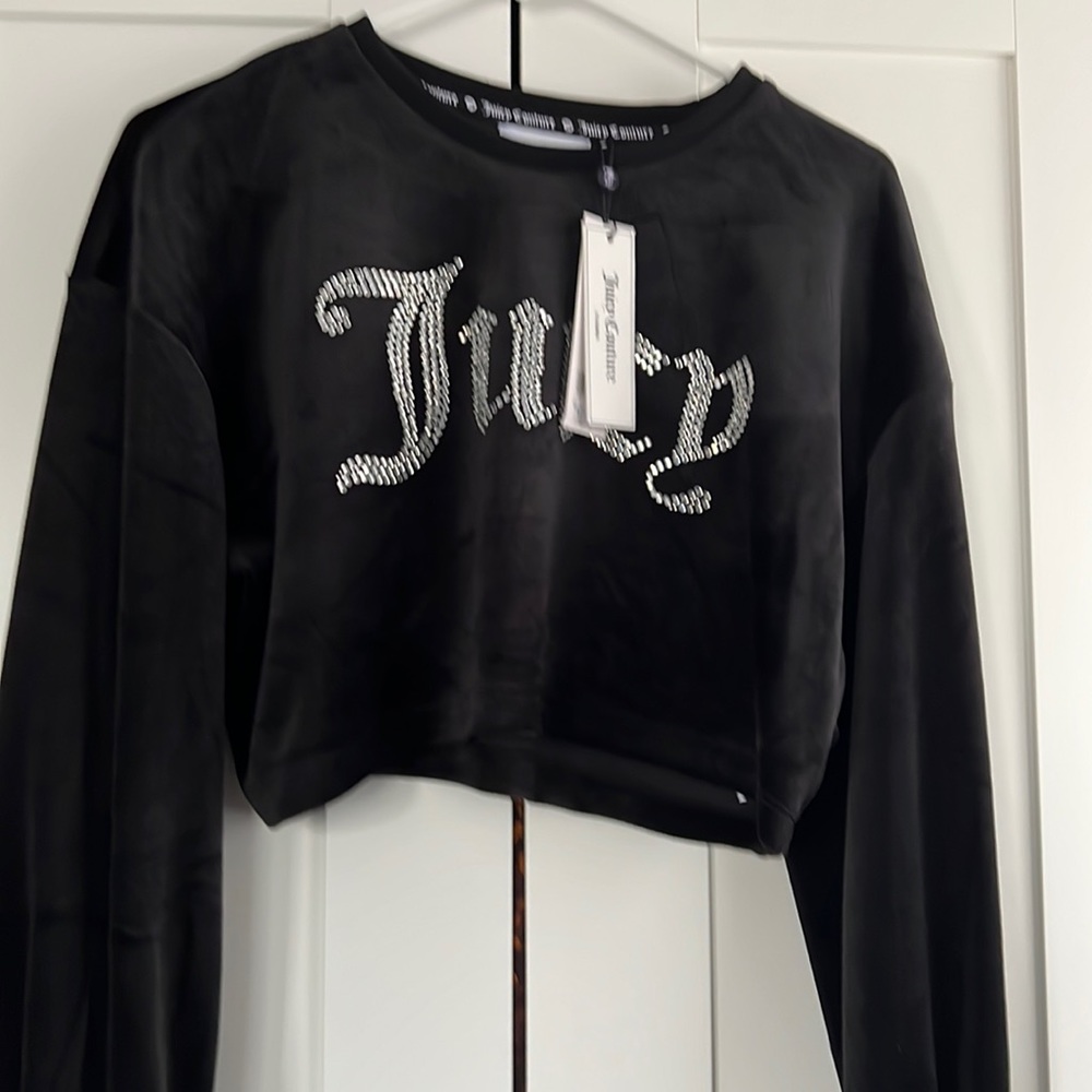 Juicy couture crop black new with tags medium sweater